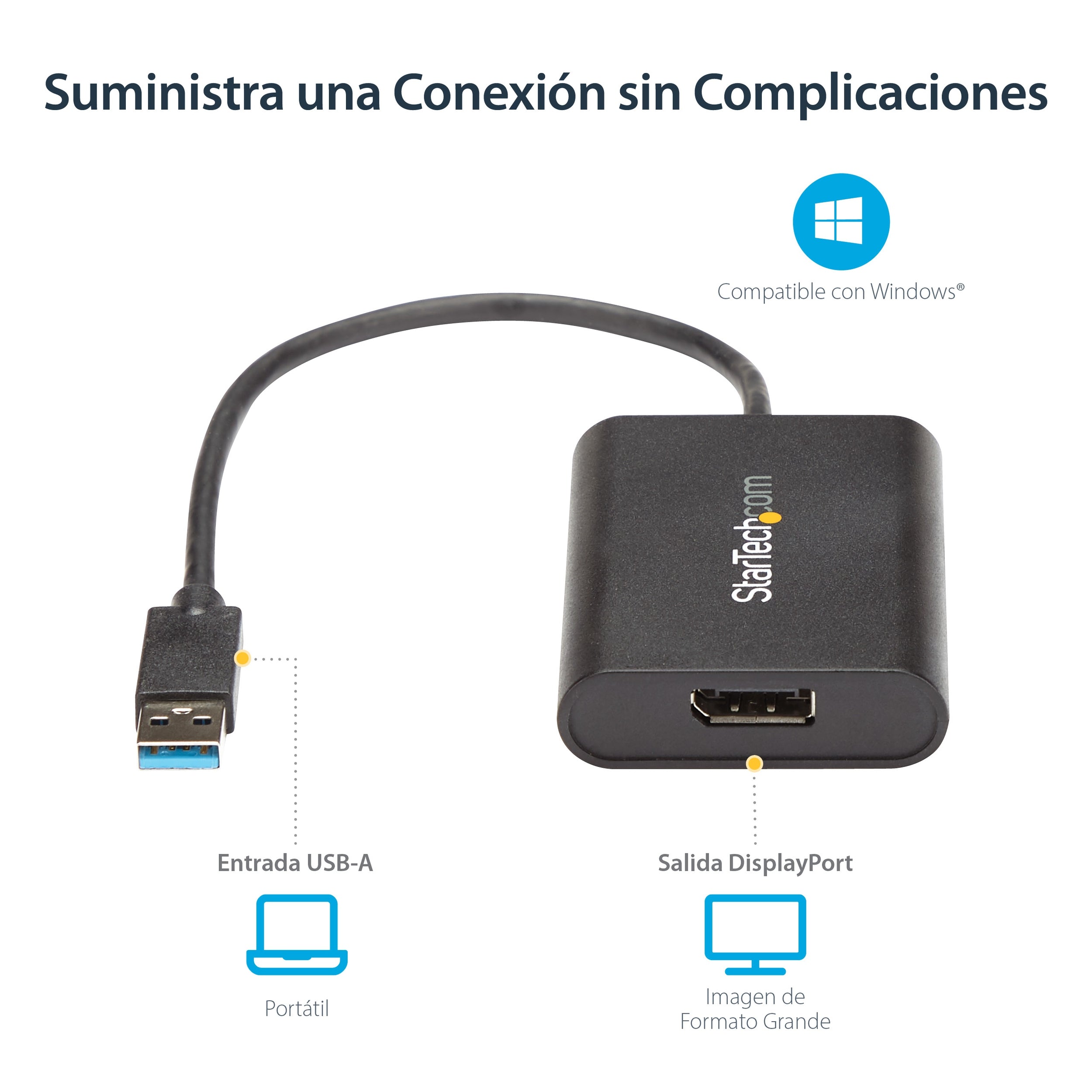 Adaptador De Video Usb 3.0 A Ddisplayport Externo Dp 4K30Hz