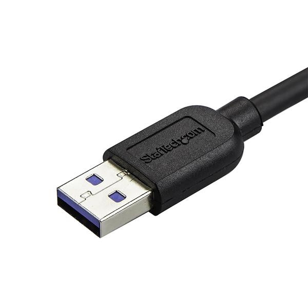 Cable Delgado 0.5M Micro Usb 3.0 Acodado A Izquierda A Usb A .