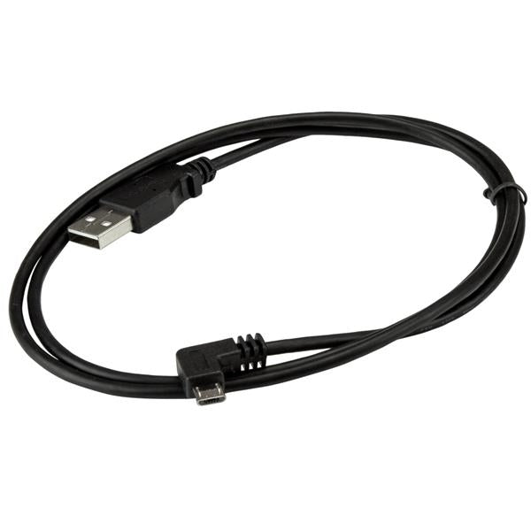 Cable De 1M Micro Usb Conector Acodado A La Derecha