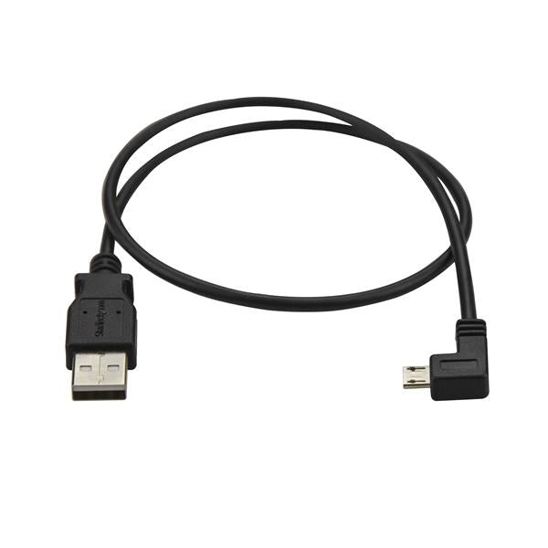 Cable 0.5M Micro Usb Acodado A Izquierda Para Smartphones