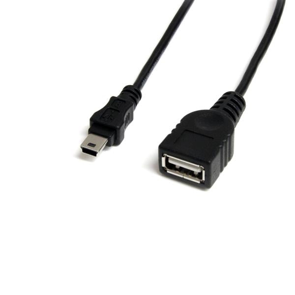 Cable De 30Cm Convertidor Usb 2.0 De Usb A A Mini Usb B - Hembra / Macho - Usb (F) A Mini Usb Tipo B (M) - Negro - Usbmusbfm1 - Startech.Com Mod. Usbmusbfm1