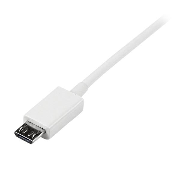 Cable 1M Micro Usb B A Usb A Adaptador Blanco Telefono       .