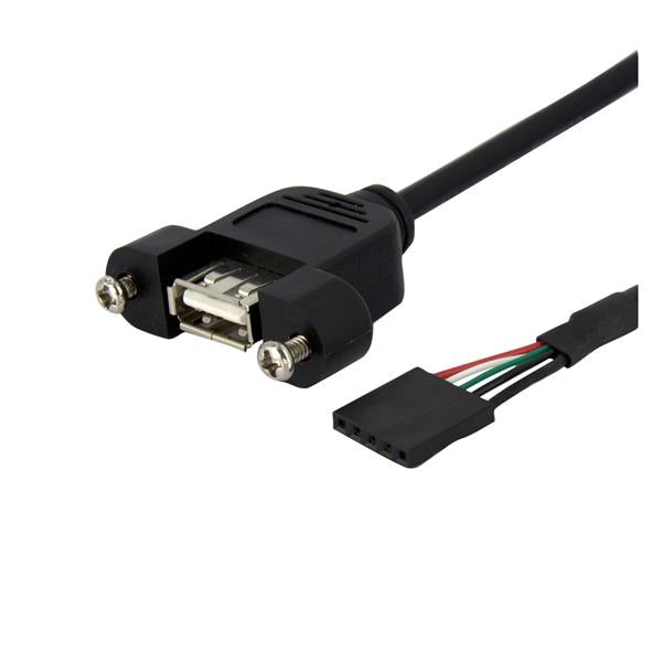 Cable 91Cm Usb 2.0 Montaje En Panel Macho Idc5 A Hembra Usba