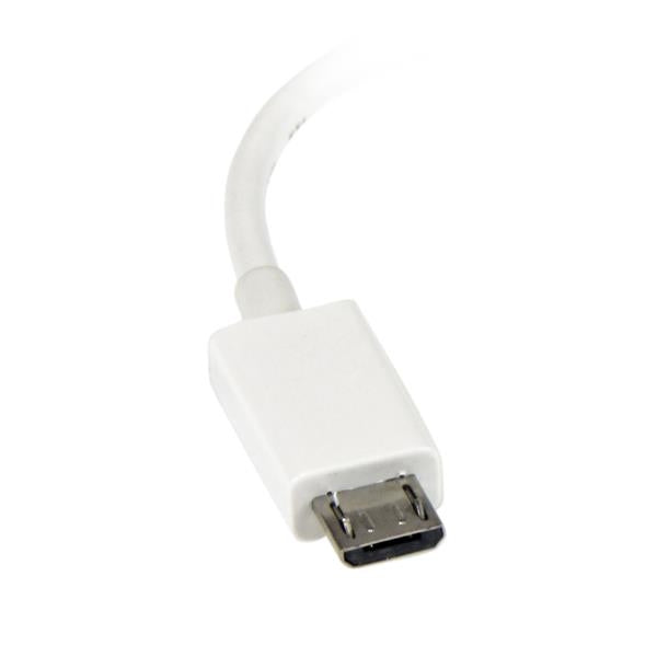 Cable Adaptador Microusb A Usb Otg Blanco 12Cm Macho A Hembra  .