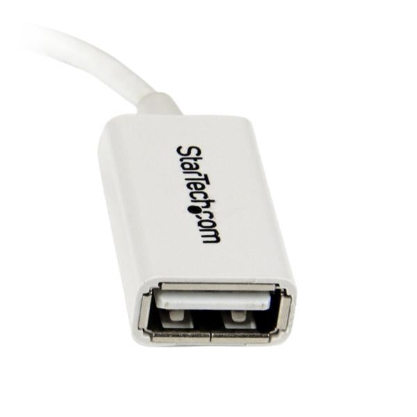 Cable Adaptador Microusb A Usb Otg Blanco 12Cm Macho A Hembra  .