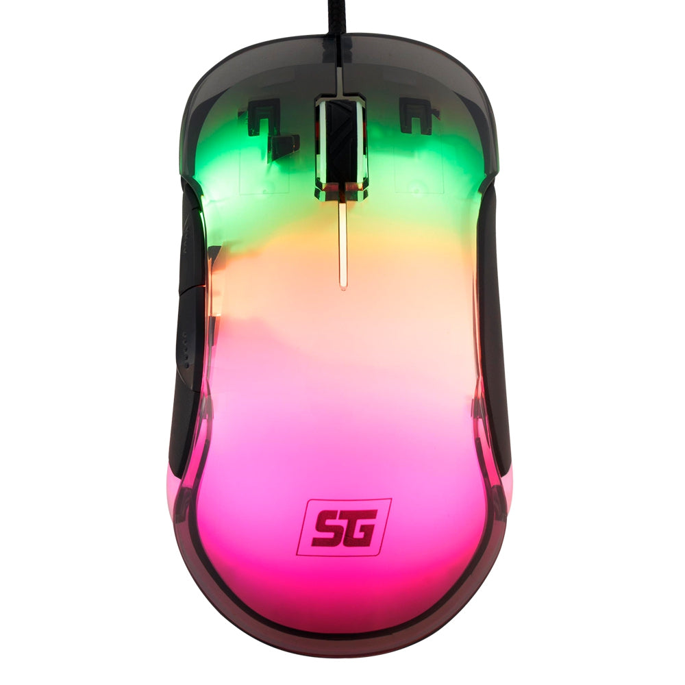 Mouse Start The Game Alambrico Rgb Neon 7,200 Dpi Transparente (Mo-505)