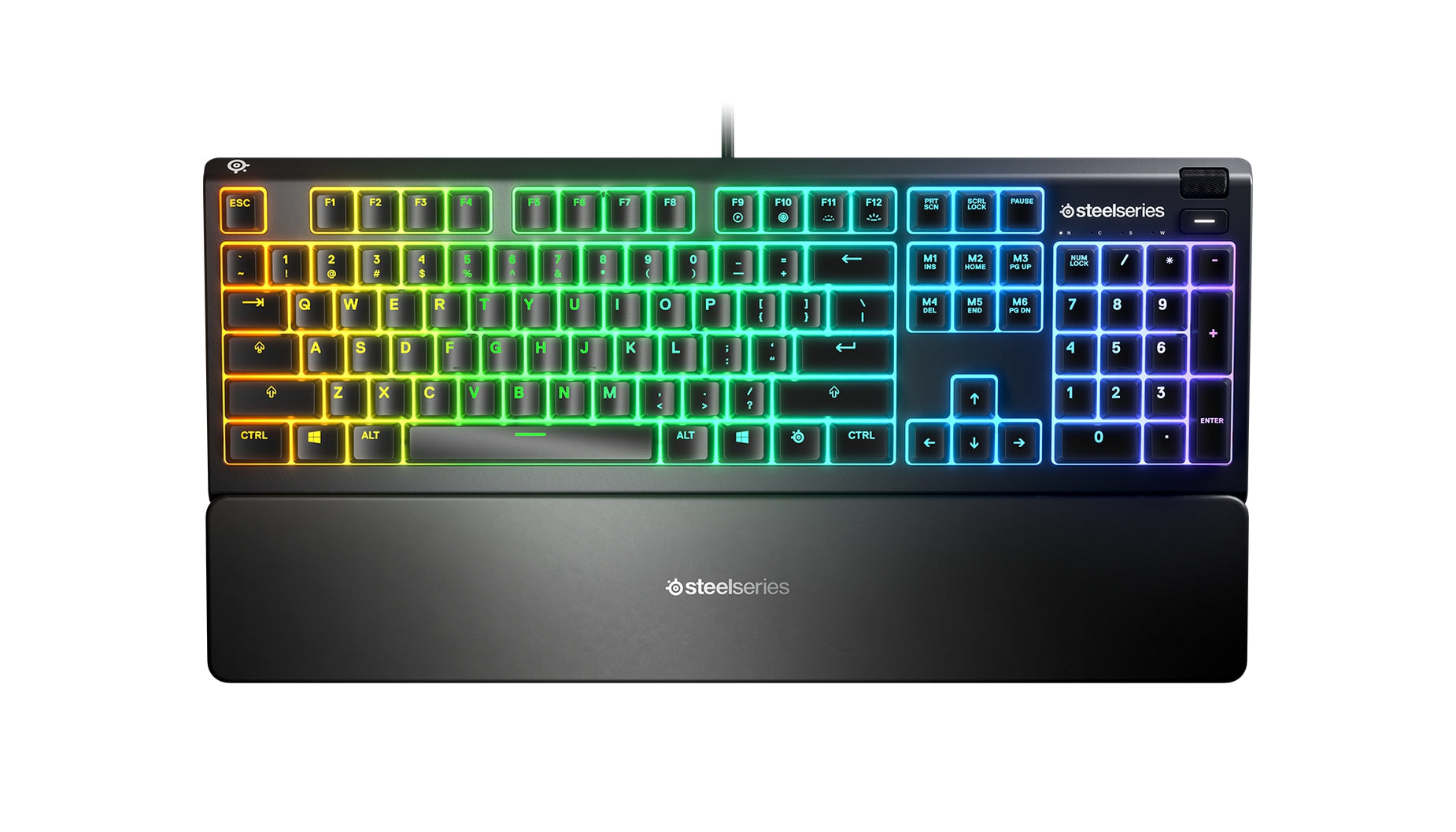 Teclado Steelseries 64795 Apex 3 Rgb Gaming. Iluminación De 10 Zonas. Ip32 Resistente Al Agua