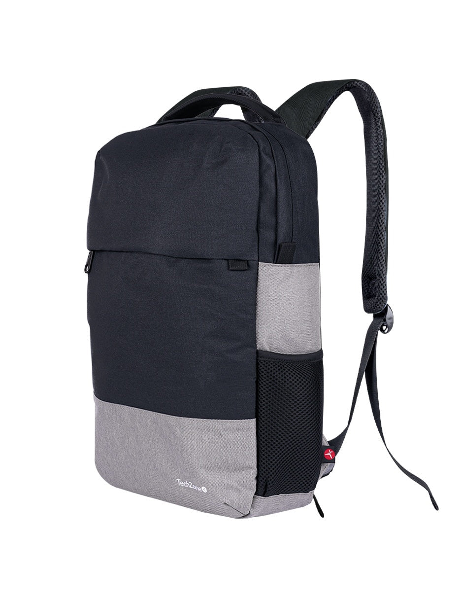 Mochila Techzone Tz21Lbp07-G Backpack Strong Grey De 15.6 Pulgadas Múltiples Compartimientos Organizador Frontal Costuras Y Asas Reforzadas Garantía Limitada Por Vida.