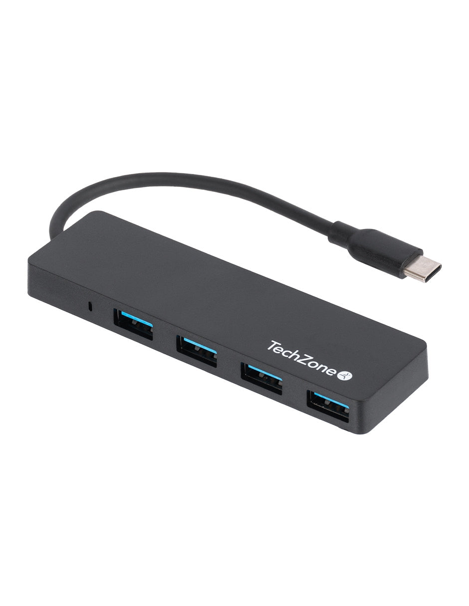 Concentradores Hub Techzone Connect 3.0 Tzachb01 4 En Usb Color Negro Conexión Tipo