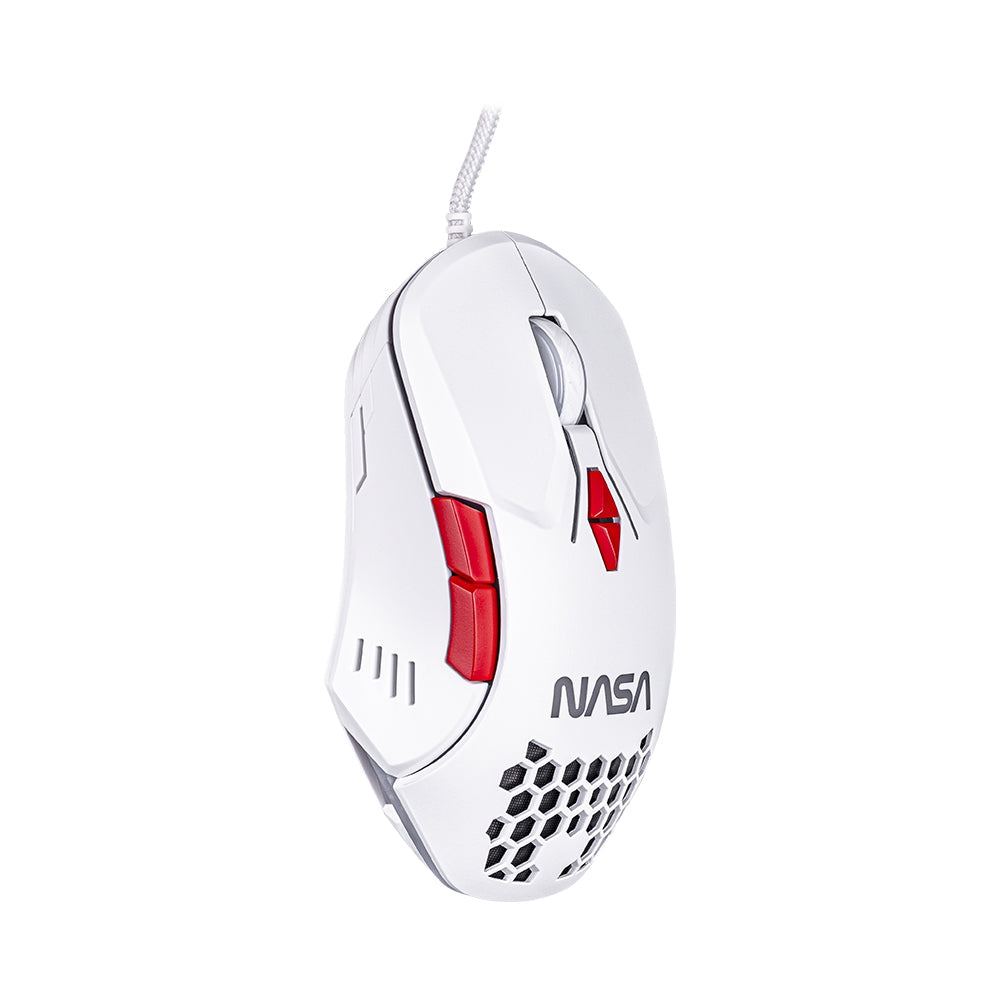 Mouse Gamer Alambrico Blanco Rgb Ns-Gm04 Nasa By Techzone