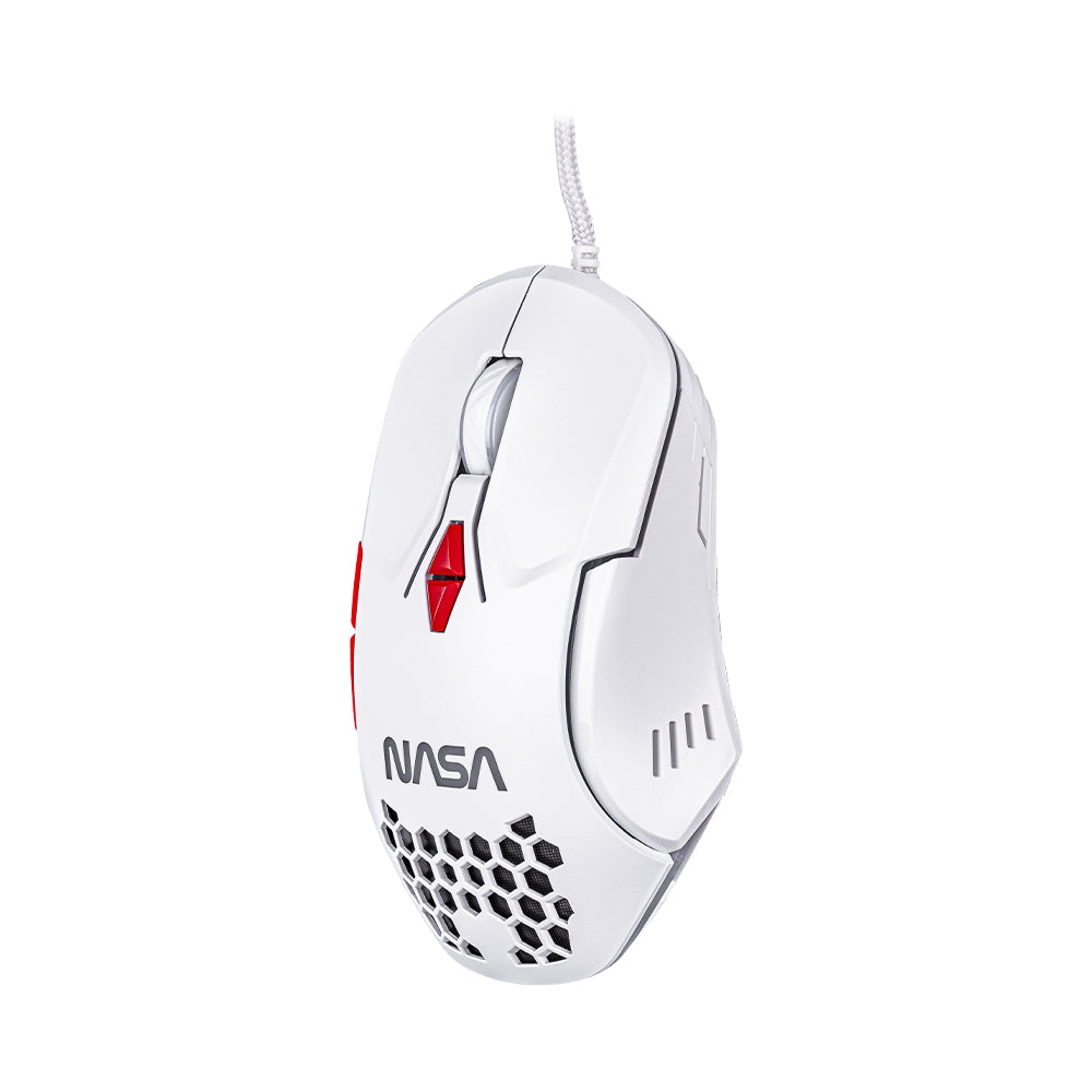 Mouse Gamer Alambrico Blanco Rgb Ns-Gm04 Nasa By Techzone