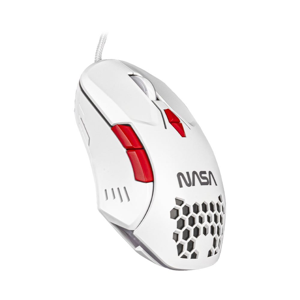 Mouse Gamer Alambrico Blanco Rgb Ns-Gm04 Nasa By Techzone