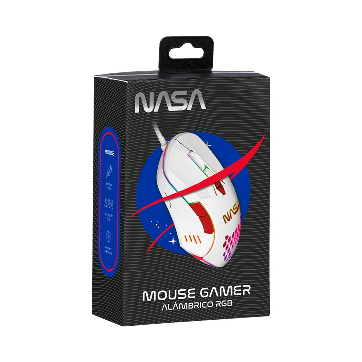 Mouse Gamer Alambrico Blanco Rgb Ns-Gm04 Nasa By Techzone