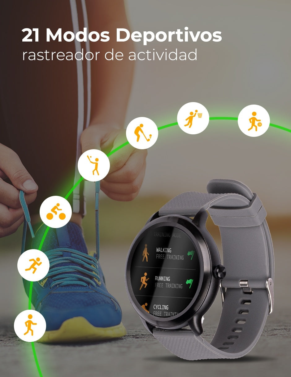 Smartwatch Techzone Tzsw03 Casual Contador De Pasos Alerta Mensajes Modo Deporte 1 Año Garantía.