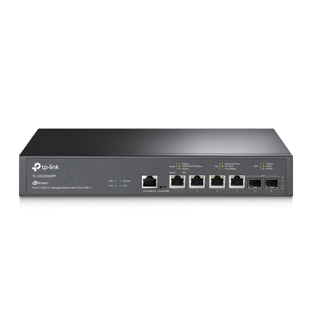 Switch Tp-Link Tl-Sx3206Hpp 6 Puertos Administrable 10Ge L2 4 Ptos Poe