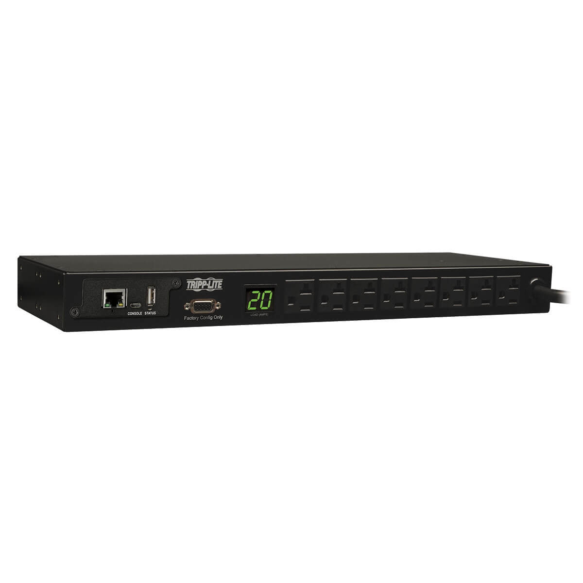 Pdu Monofasico Monitoriable Tripp Lite Pdumnh20 1.9Kw, De 120V, 8 Tomacorrientes 5-15R, 5-15P, Cable De 3.66 M (12 Pies), Interfaz De Plataforma Lx, Para Instalacion En Rack 1U.