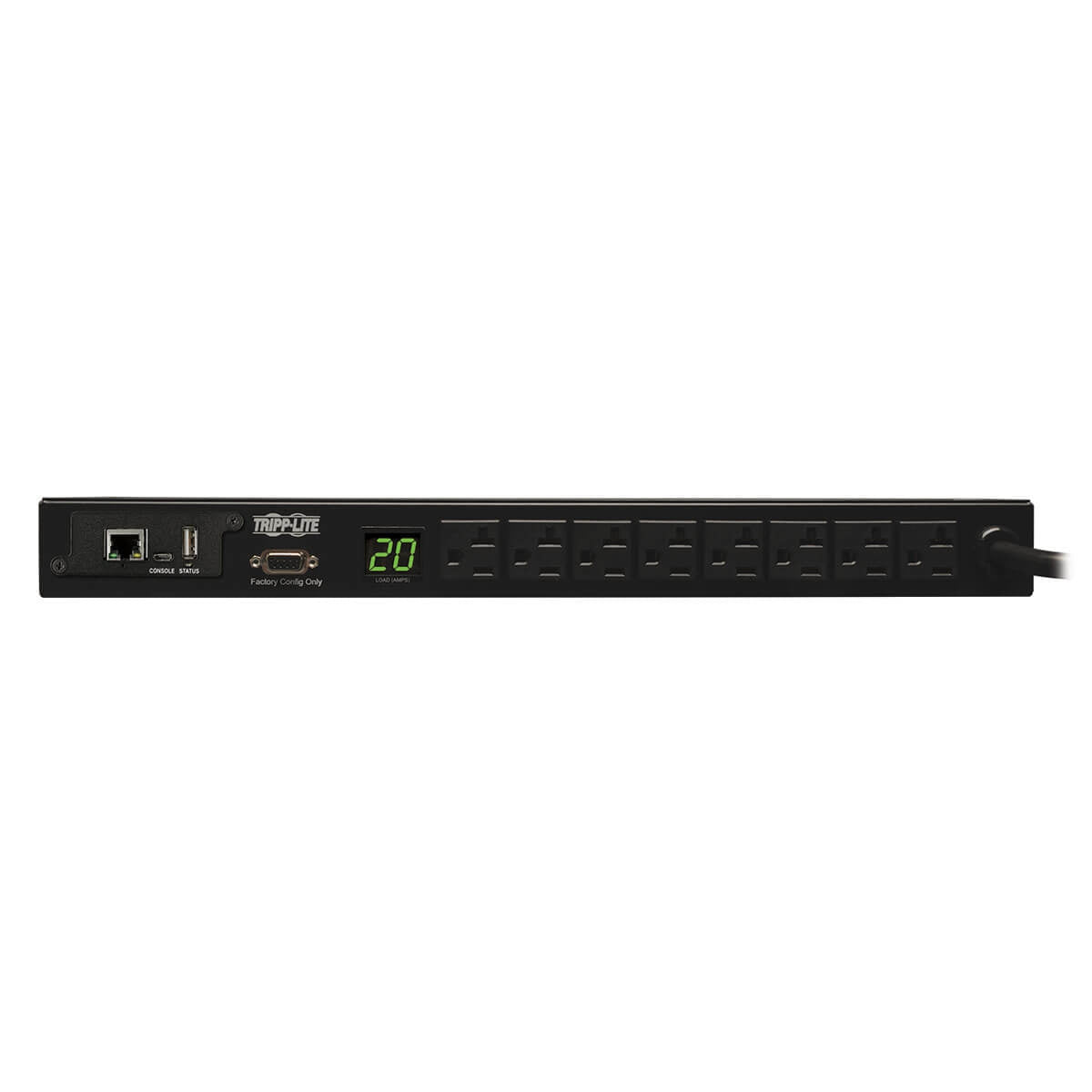 Pdu Monofasico Monitoriable Tripp Lite Pdumnh20 1.9Kw, De 120V, 8 Tomacorrientes 5-15R, 5-15P, Cable De 3.66 M (12 Pies), Interfaz De Plataforma Lx, Para Instalacion En Rack 1U.