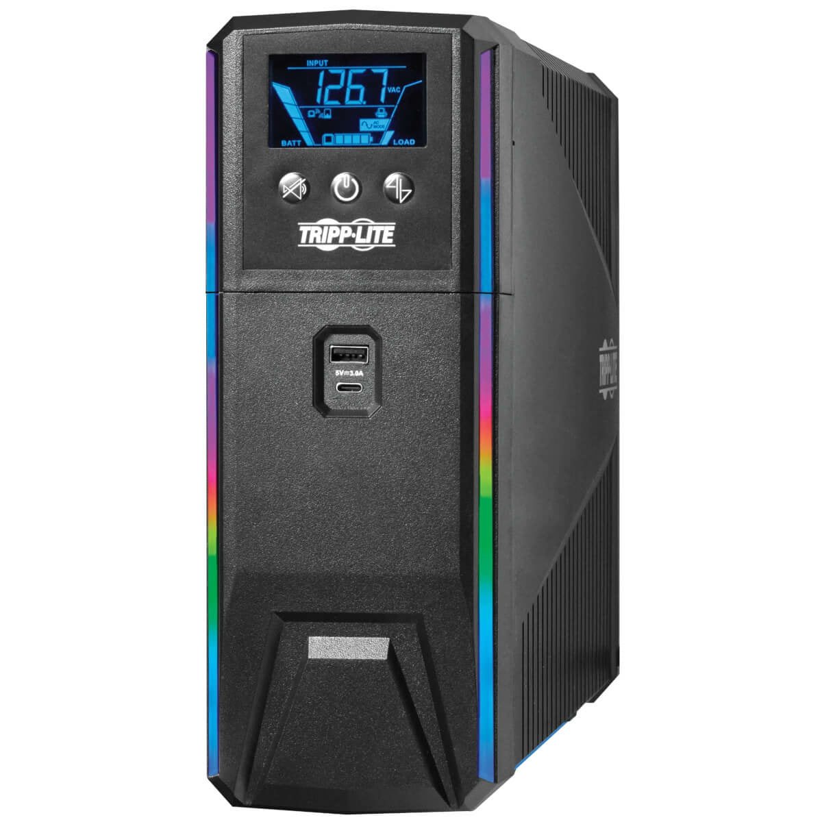 No Break Tripp Lite Smart1500Psglcd Equipo Gamer, Respaldo Por Batera Del Ups Para Juegos Con Onda Sinusoidal Pura De 1500Va 900W 120V - Lcd, Avr, Leds Rgb, Carga Usb, 3 Años