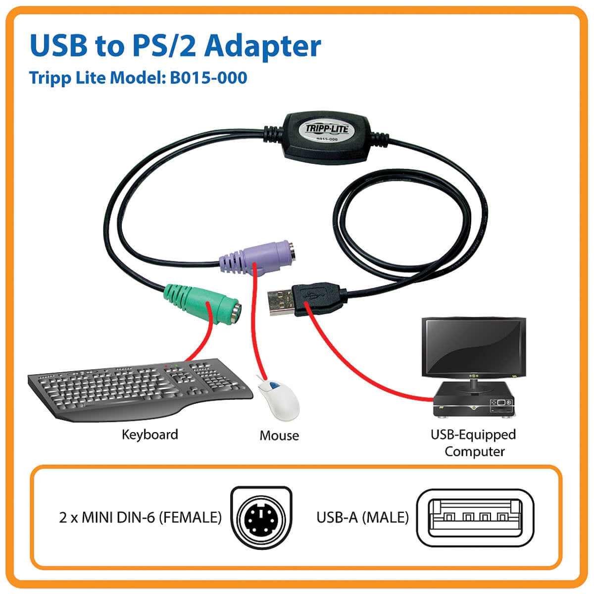 Adaptador Usb A Ps/2 - Teclado .