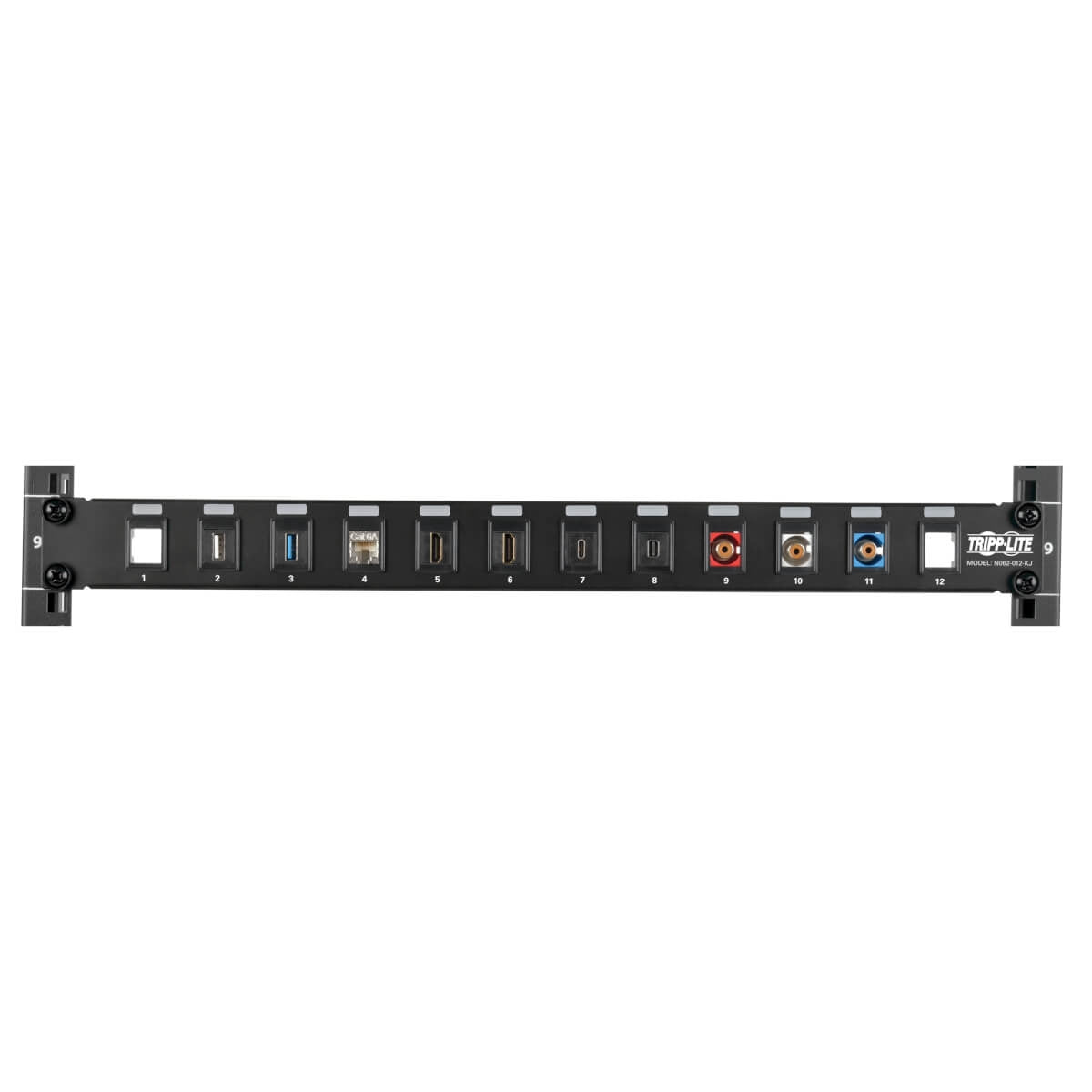 Panel Conexiones Sin Blindaje Rj45 Keystone 12 Puertos 1U Rack