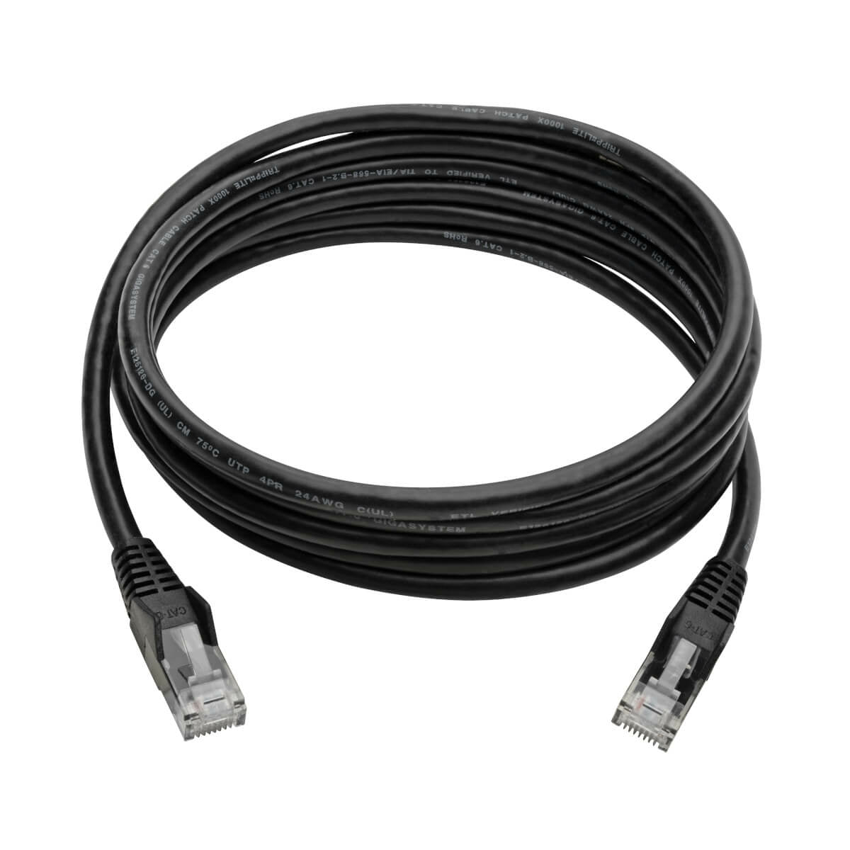 Cable Patch Cat6 Utp Moldeado Snagless Rj45 M/M Negro 2.13M .