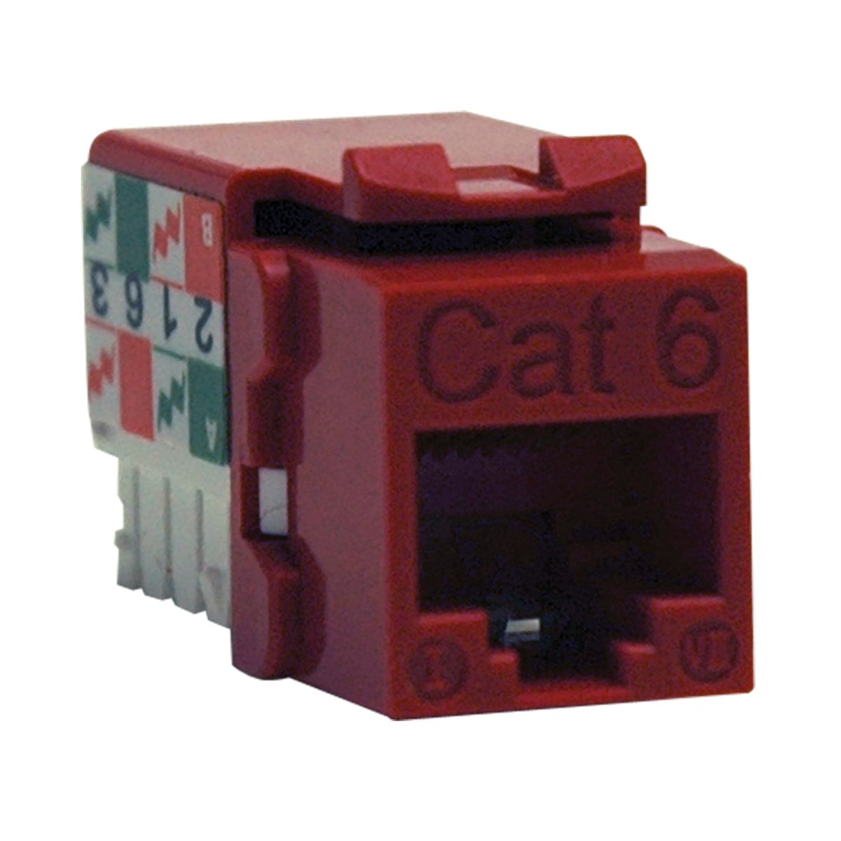 Conector Keystone Jack 110 Punchdown Cat6/Cat5E Rojo .