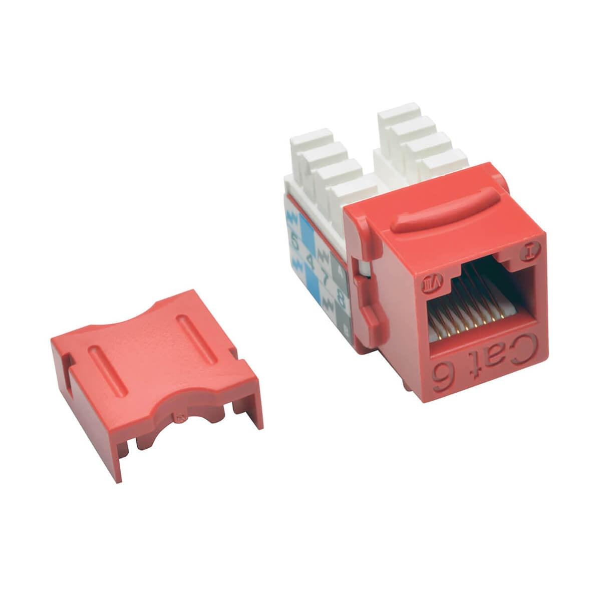 Conector Keystone Jack 110 Punchdown Cat6/Cat5E Rojo 25 Pz.