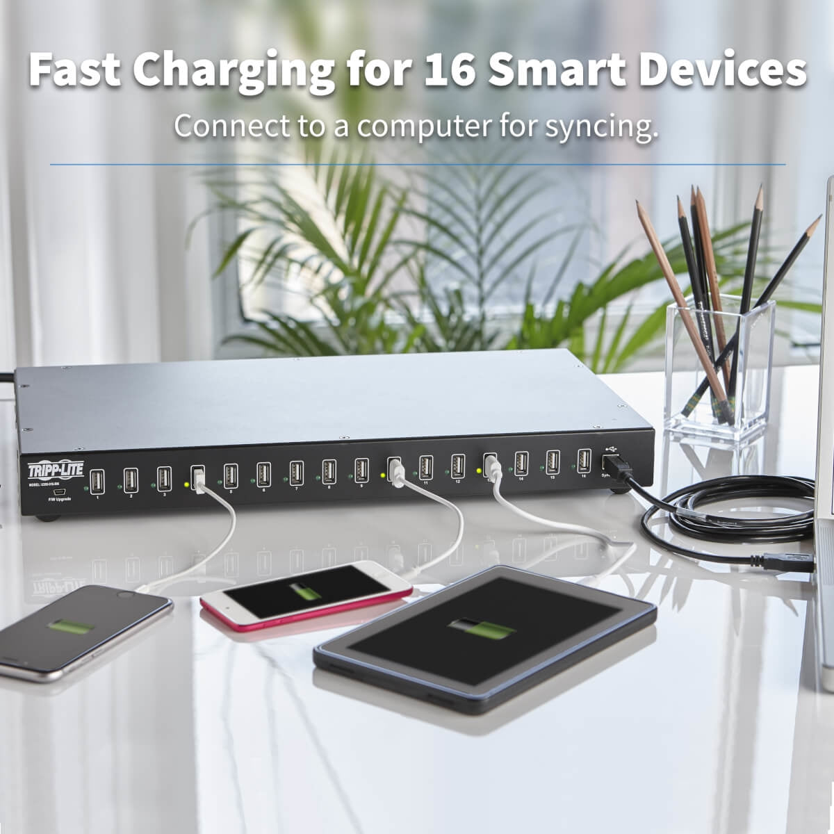 16-Port Usb Charging Station S Yncing Function 5V 40A 200W