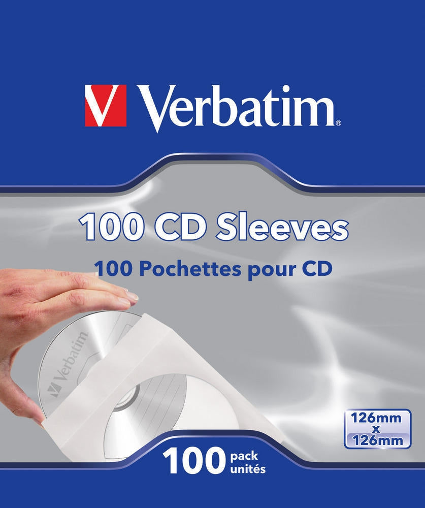 Sobre De Papel Para Cd/Dvd Verbatim Con Ventana Transparente 49976 Paquete 100 Piezas