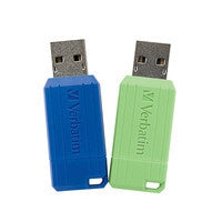 Memoria Flash Usb Pinstripe De 32 Gb 2Pk Azul Y Verde