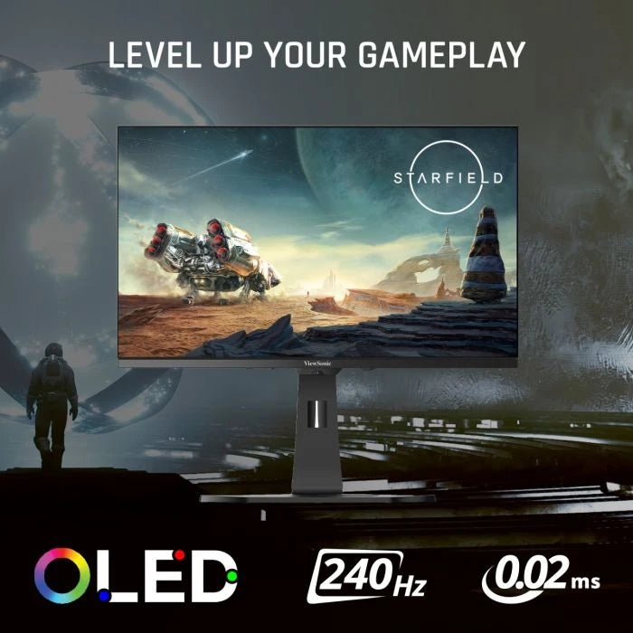 Monitor Oled Viewsonic Gaming Xg272-2K-Oled/ 27 Pulgadas/ Qhd 2560X1440/ Hdmi 2.1 / Usb-C / Display Port / 240 Hz / Response Time 0.01 Ms/ Hdr 10 / 3 Años De Garantia