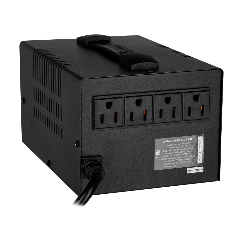 Regulador Vorago 3 Kva 1,800W 4 Cont Electrodomésticos Y Ofna Avr-400