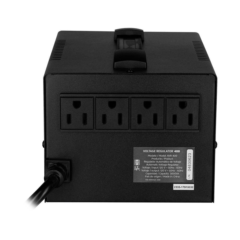 Regulador Vorago 3 Kva 1,800W 4 Cont Electrodomésticos Y Ofna Avr-400