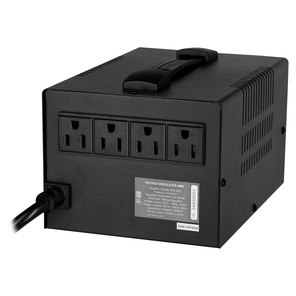 Regulador Vorago 3 Kva 1,800W 4 Cont Electrodomésticos Y Ofna Avr-400