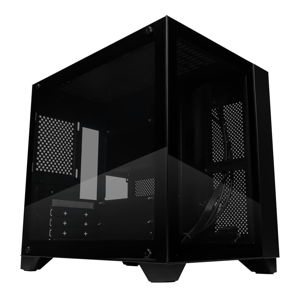 Gabinete Game Factor Csg570 Gamer Matx Fishtank Doble Cristal Usb 3.0 S/Fte Negro