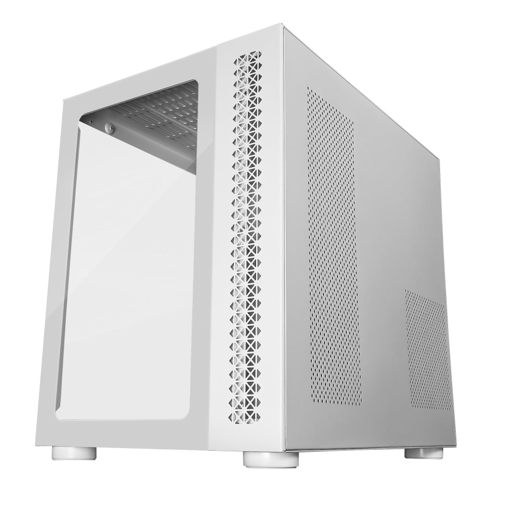 Gabinete Gaming Game Factor Csg700 Gamer Atx Fishtank Doble Cristal Usb 3.0 S/Fte Blanco