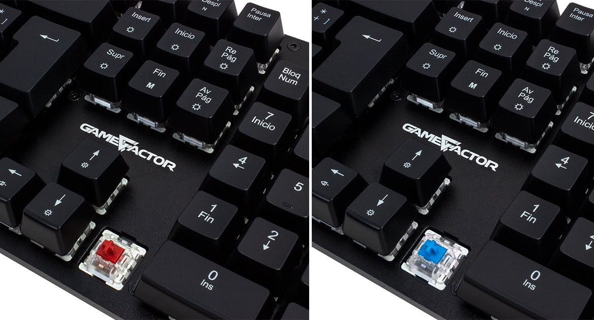 Teclado Mecanico Gamefactor Factor Kbg400-B Usb Qwerty Negro Multicolor Switch Azul