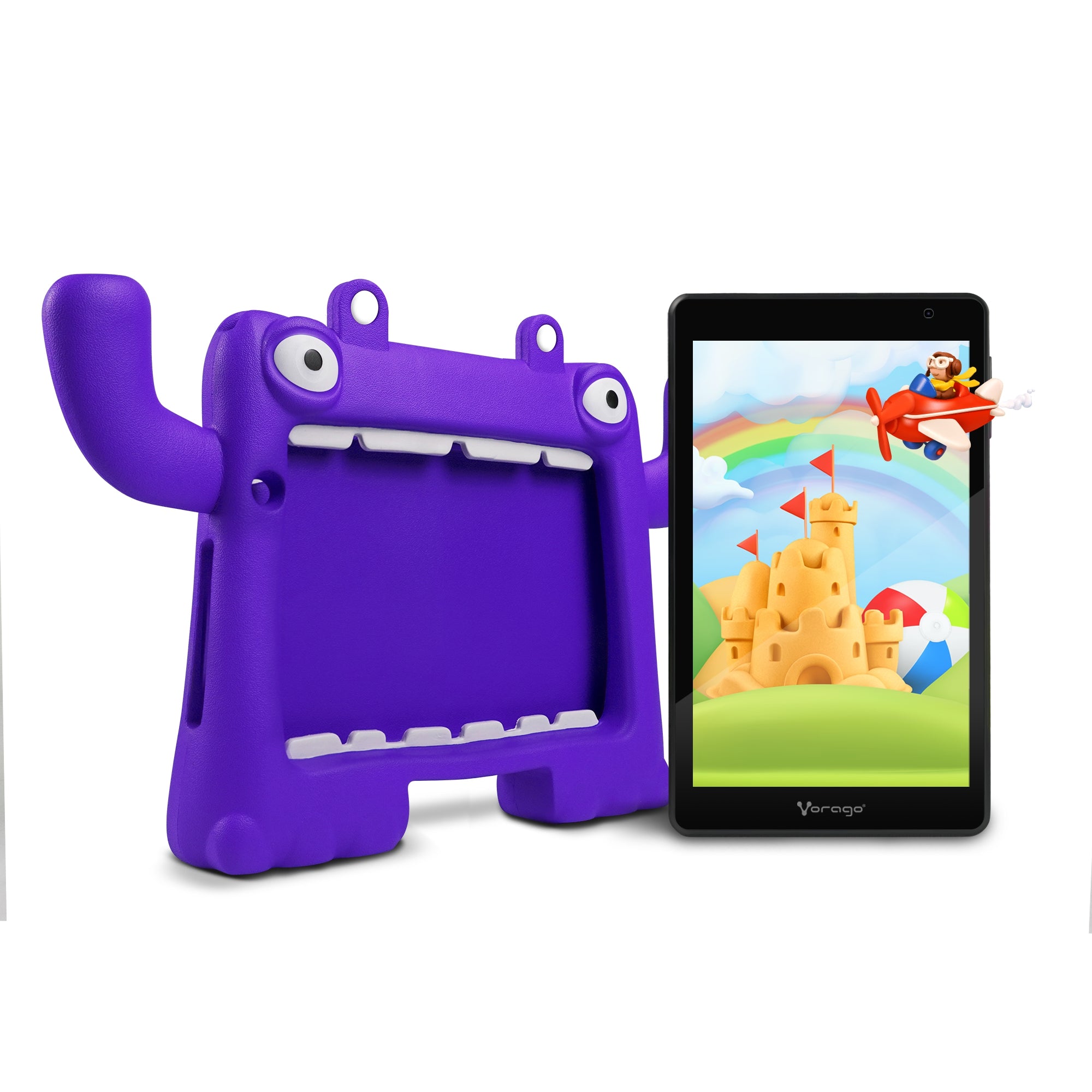 Tablet Vorago Pad-8-Kids-Pr Pulgadas Android 13 Quadcore 4Gb 64Gb Ips 2Mp 5Mp Wifi Bt Gms Funda Morada