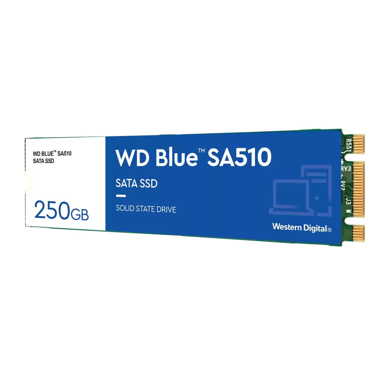 Unidad De Estado Solido Ssd Wd Blue M.2 2280 250Gb Sata 3Dnand 6Gb/S Lect 555Mb/S Escrit 440Mb/S