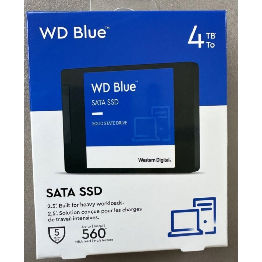 Unidad De Estado Solido Ssd Interno Wd Blue 4Tb 2.5 Sata3 6Gb/S Lect.560Mbs Escrit.520Mbs 7Mm Laptop Minipc 3Dnand Wds400T3B0A