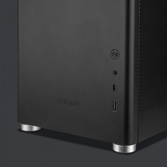 Gabinete Yeyian Gamer Hussar+ Negro Ycm-Ashus-01 Atx Usb C Cris/Temp