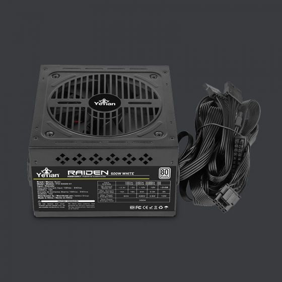 Fuente De Poder Yeyian Yfw-50020-01 Raiden 500W 80+ Wh Non-Modular