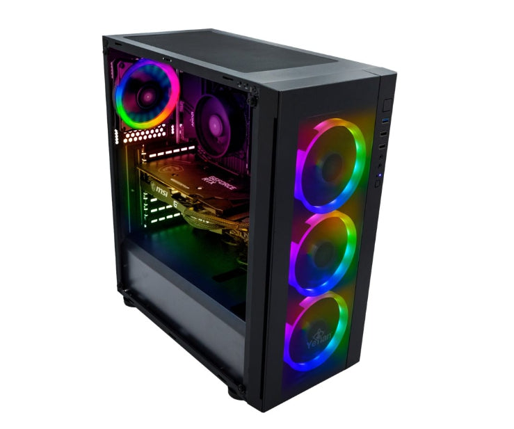 Pc De Escritorio Gaming Yeyian Ypb-Kat-R02 Katana Ryzen 5 5600X 16Gb Ddr4 1Tb Ssd Nvme Rtx 3070 Fuente 600W 80+ Glod Ventiladores Rgb Win 10 Home