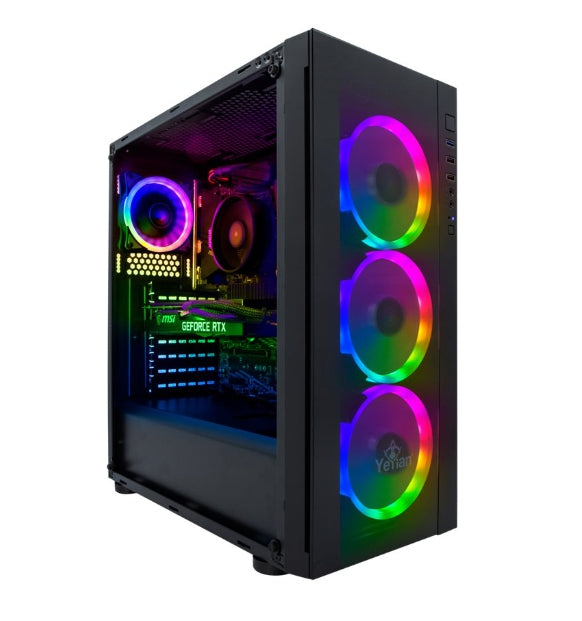 Pc De Escritorio Gaming Yeyian Ypb-Kat-R02 Katana Ryzen 5 5600X 16Gb Ddr4 1Tb Ssd Nvme Rtx 3070 Fuente 600W 80+ Glod Ventiladores Rgb Win 10 Home