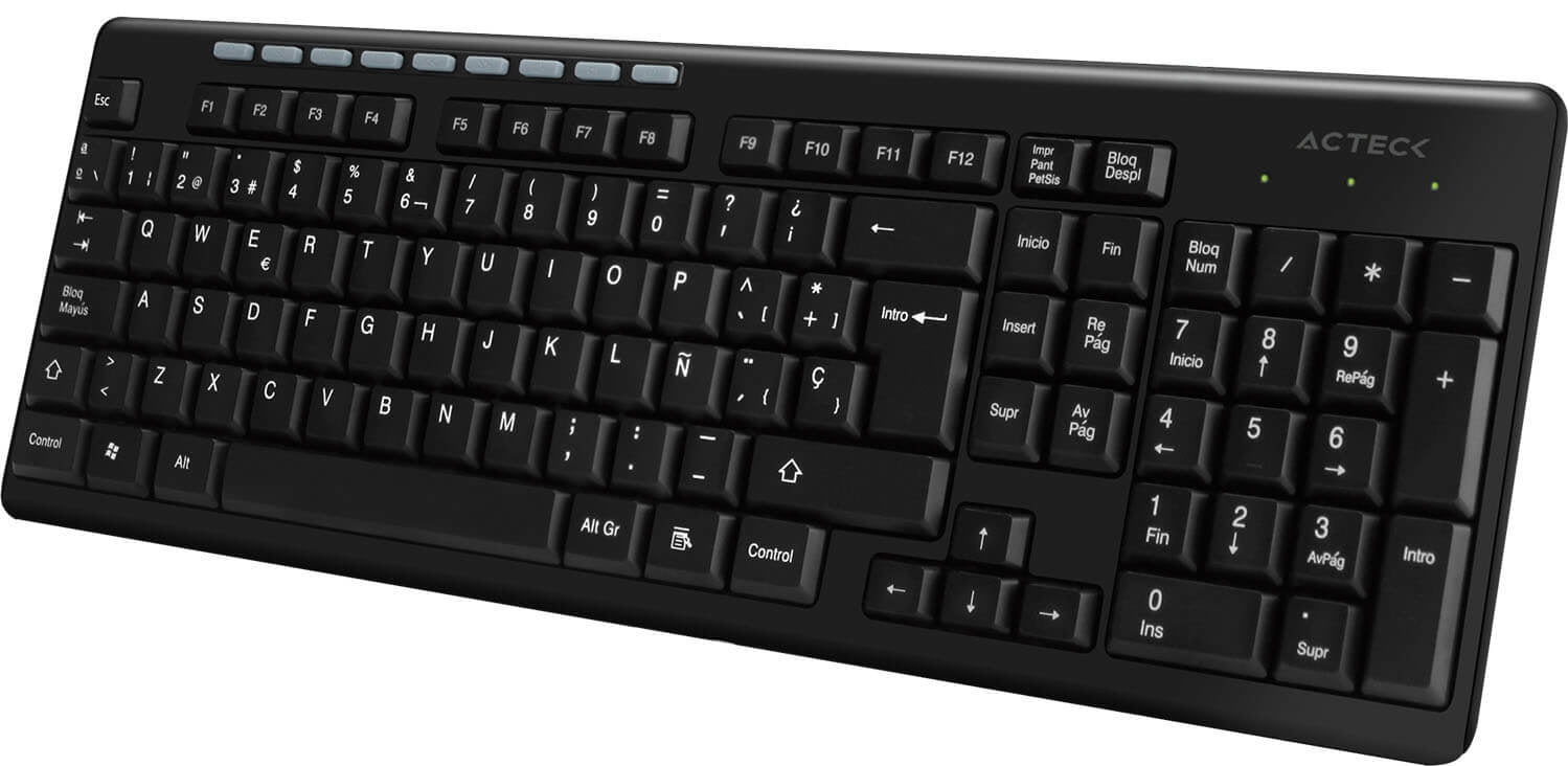 Teclado Acteck Ac-913973 Inalámbrico Negro