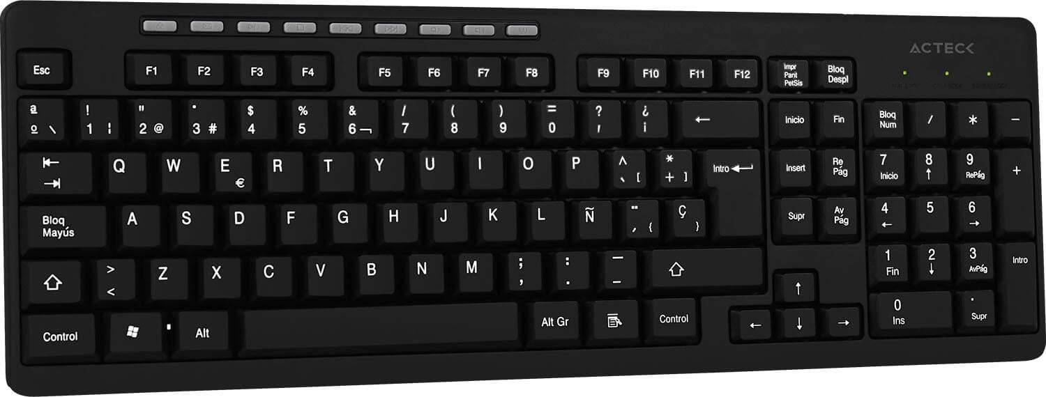 Teclado Acteck Ac-913973 Inalámbrico Negro