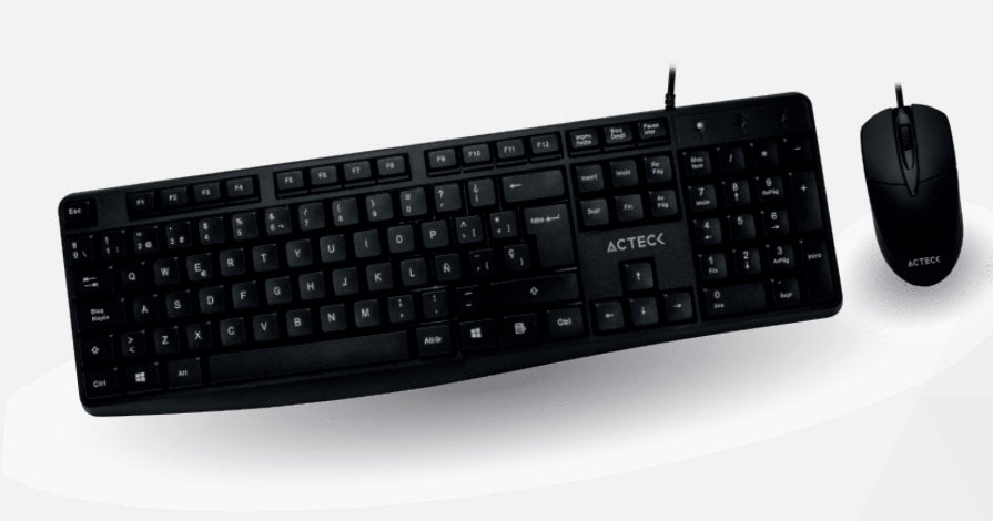 Kit De Teclado Y Mouse Acteck Ac-928984 Estándar 105 Teclas Negro