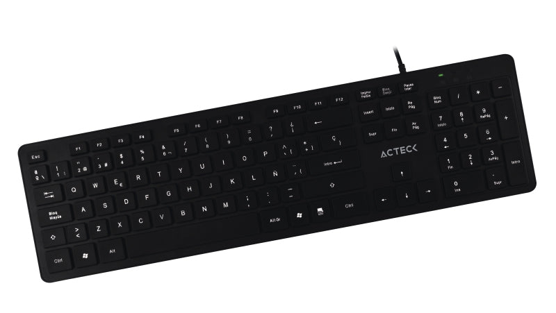 Teclado Acteck Tx22 105 Teclas Conexión Usb .Compatibilidad Windows Xp Vista 7/ 8 Color Negro