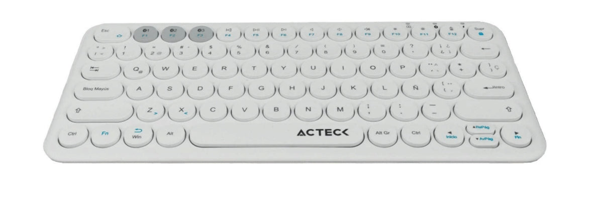 Teclado Multidispositivo Acteck Bt 300Hrs Recargable Blanco Ac-931670