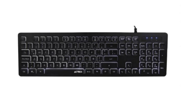 Teclado Alámbrico Iluminado Acteck Ts425 Usb Español Negro